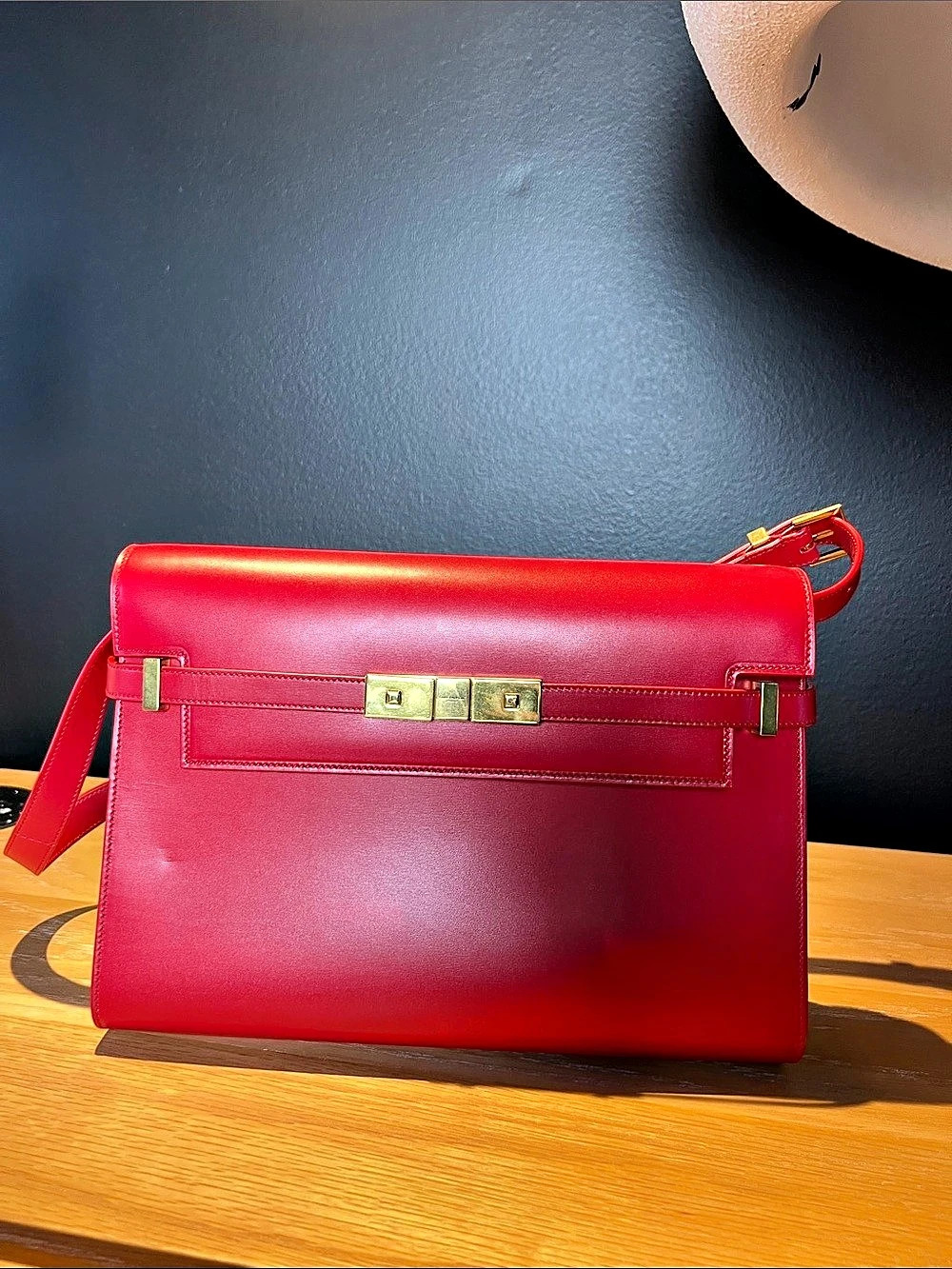 Saint Laurent Bellechasse Shoulder Bag in Red
